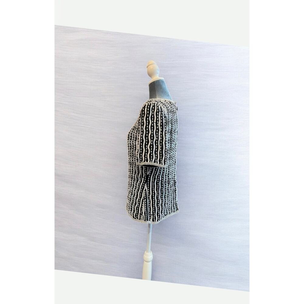 Vintage Stenay Sequin Silk Top Cocktail Glam Top Large - Picture 3 of 7